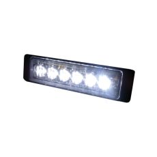 R10 Slimline High Intensity 6 White LED Warning Light (20 flash patterns)