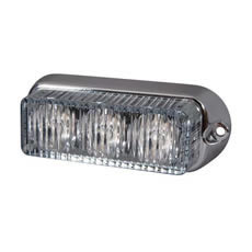 High Intensity 4 Blue LED Warning Light - Horizontal, Chrome Bezel (12 flash patterns)