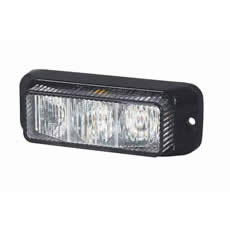 R65 High Intensity 3 Amber LED Warning Light - Horizontal, Black Aluminium (12 flash patterns)