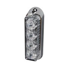 High Intensity 4 Amber LED Warning Light - Vertical, Chrome bezel (19 flash patterns)