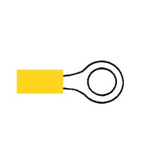 Yellow Pre-Insulated Ring Terminals - 8.4mm 50 pk