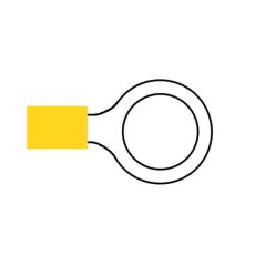 Yellow Pre-Insulated Ring Terminals - 13.00mm 50 pk