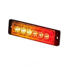 R65 Slimline High Intensity 3 Red & 3 Amber LED Warning Light (20 flash patterns)