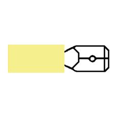 Yellow Pre-Insulated Heat-Shrink Male Spade Terminal - 6.3mm 25 pk