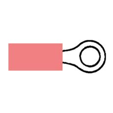 Red Pre-Insulated Heat-Shrink Ring Terminal - 6.4mm 25 pk