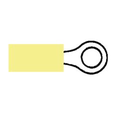 Yellow Pre-Insulated Heat-Shrink Ring Terminal - 4.3mm 25 pk