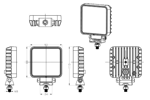 LED556FL dimensions