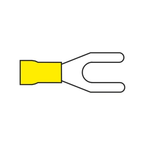 AMC T909.50 6.4mm Yellow Fork Terminal for Cable 4.0 to 6.0mm²